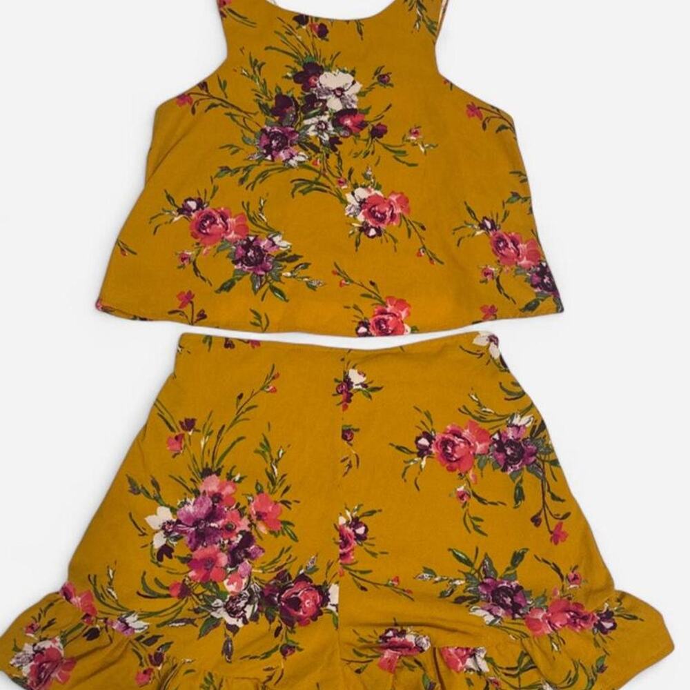 Lilt girls mustard floral 2 piece
